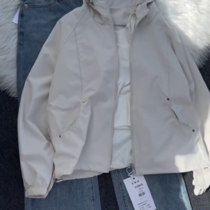 Casual Hooded Jacket & Denim Jeans Outfit Set